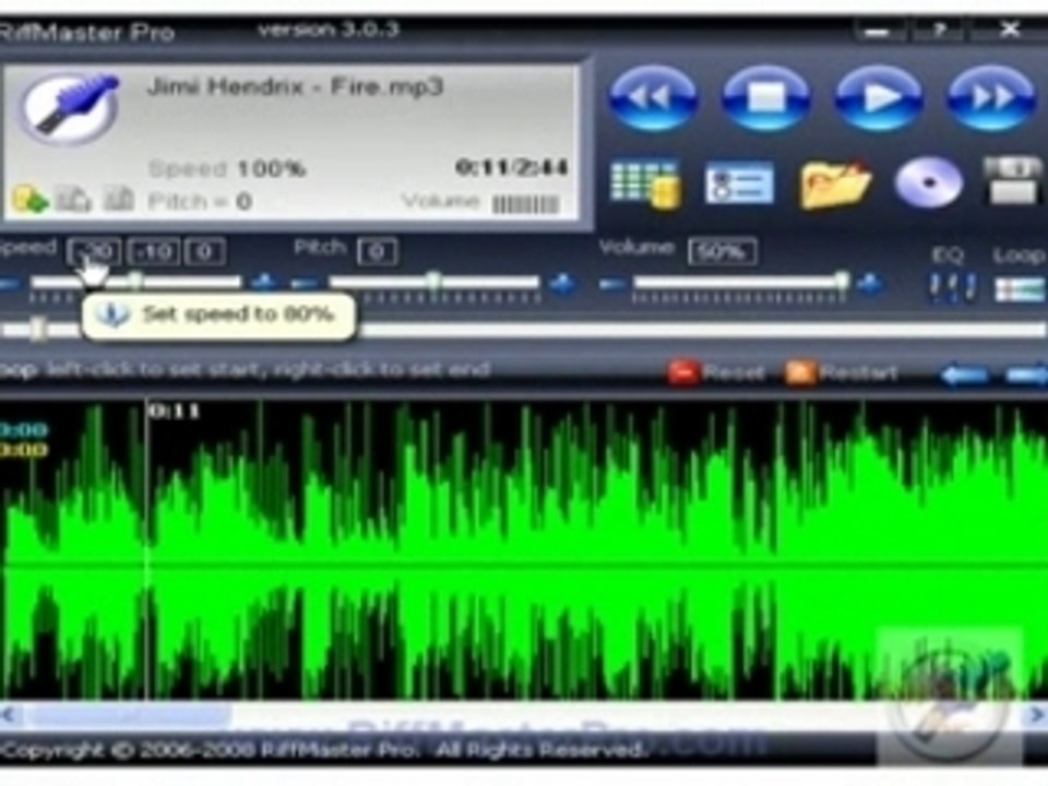 Loading a Track slowing down music RiffmasterPro 3 slow ...