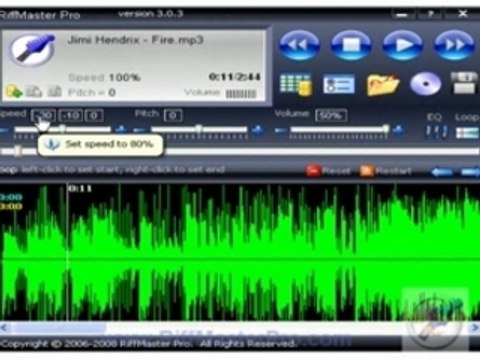 Loading a Track slowing down music RiffmasterPro 3 slow ...