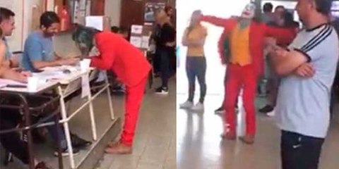 El Joker apareció y votó en las elecciones presidenciales de Argentina