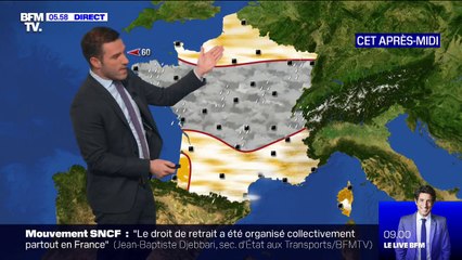 De la pluie au centre du pays et un ciel voilé au nord comme au sud ce lundi