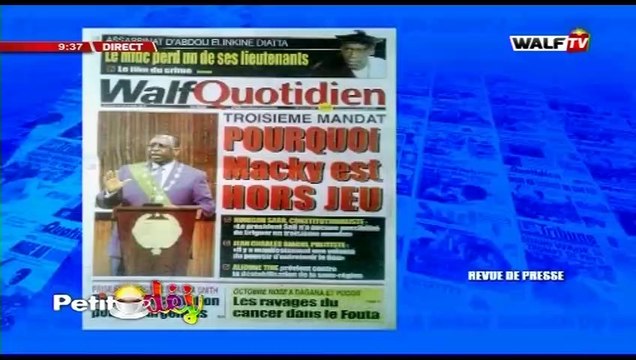 Actualité (avec Alioune Sow) - Petit Déj du 28 oct. 2019