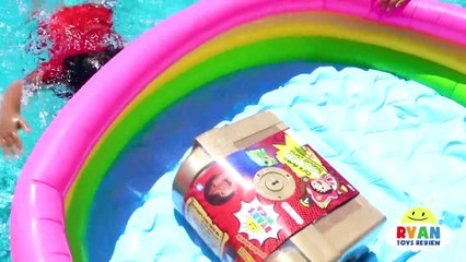 Ryan Found the Mega Mystery Treasure Chest in the Pool!!!