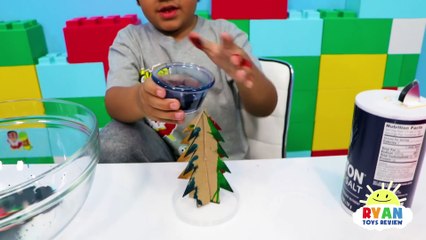 Ryan tries Magic Tree Crystal Science Experiment for kids to do at home!!!