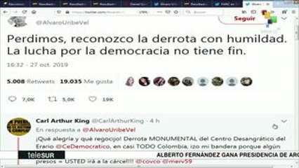 Reconoce expdte Álvaro Uribe Vélez su derrota en elecciones regionales