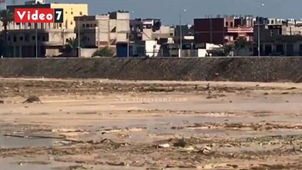 تراجع مستوى جريان سيل وادى العريش بشمال سيناء