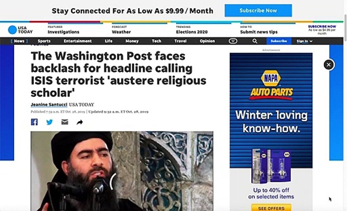 WAPO Bizarre al-Baghdadi Headline