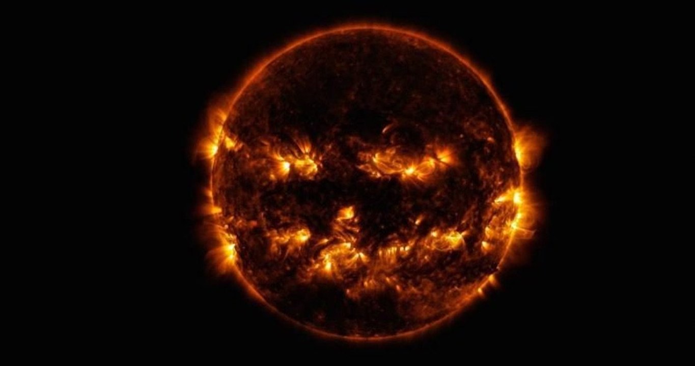 NASA muestra foto en donde el Sol parece calabaza de Halloween