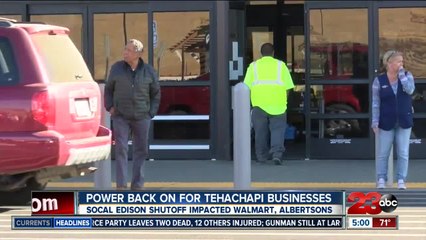 Sudden and unexpected power outage impacts Tehachapi