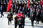 Cumhurbaşkanı Erdoğan ve beraberindeki devlet erkanı Anıtkabir'de