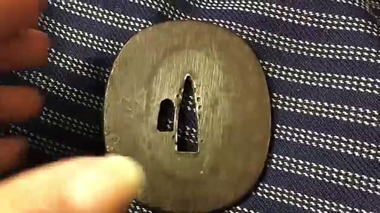 刀装具　鍔　長丸形　無銘   SAMURAI SWORD DECORATION