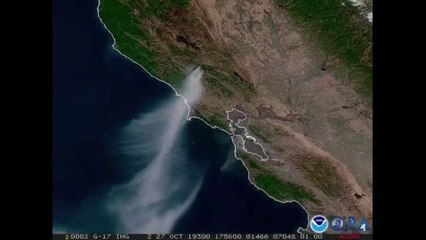 La fumée des incendies en Californie vue de l'espace
