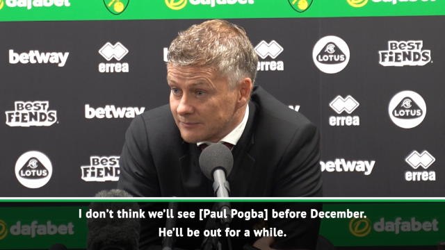 Solskjaer rules Pogba out until December