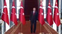 Cumhurbaşkanı Erdoğan, Beştepe'de tebrikleri kabul ediyor