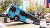 City bus swallowed by sinkhole
