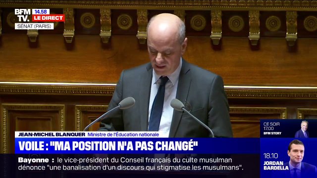 Pour Jean-Michel Blanquer, une loi pour interdire le voile lors des sorties scolaires serait contre-productive