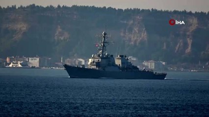Amerikan savaş gemisi Çanakkale Boğazı'ndan geçti