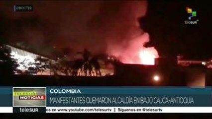 Colombianos queman alcaldía en Nechí por resultados de elección