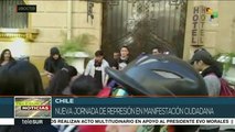 Carabineros chilenos reprimen nueva protesta pacífica de ciudadanos