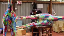 Kenyan man makes incredible works of art using recycled flip-flops