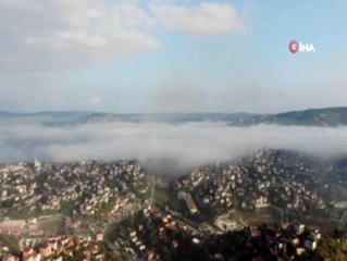 Sisler altında kalan İstanbul havadan görüntülendi
