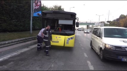 Kağıthane'de otobüs kamyonete çarptı: 1 yaralı - İSTANBUL