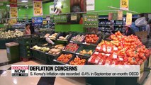 S. Korea's consumer price index falls to -0.4% m/m in September, lowest among OECD