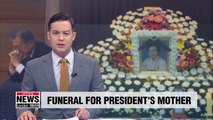 Private funeral being held in Busan to mourn death of President Moon's mother