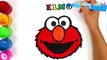 Learn Colors with Coloring and Drawing Sesame Street Elmo and Earnie for Kids, Toddlers