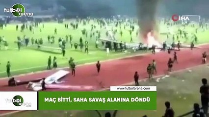 Maç bitti, saha savaş alanına döndü