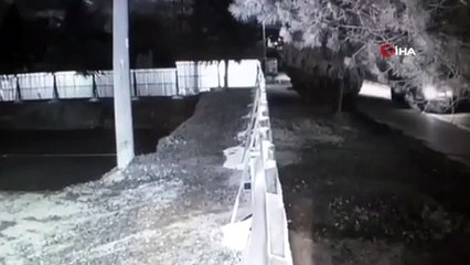 Alkollü şahıs teleferik şantiyesine ateş açtı, o anlar kameraya böyle yansıdı