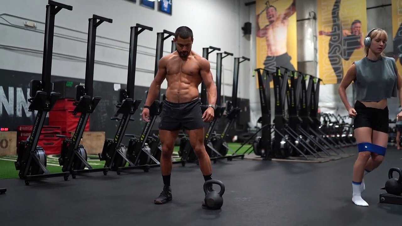 Kettlebell Rotational Clean To Twist Press Flow