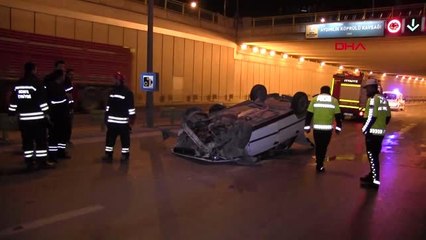 Konya otomobil takla attı, alkollü sürücü kaçmaya çalıştı