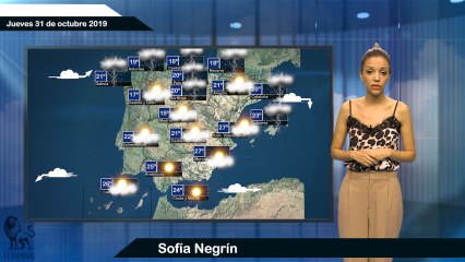 El pronóstico del tiempo para el jueves 31 de octubre.