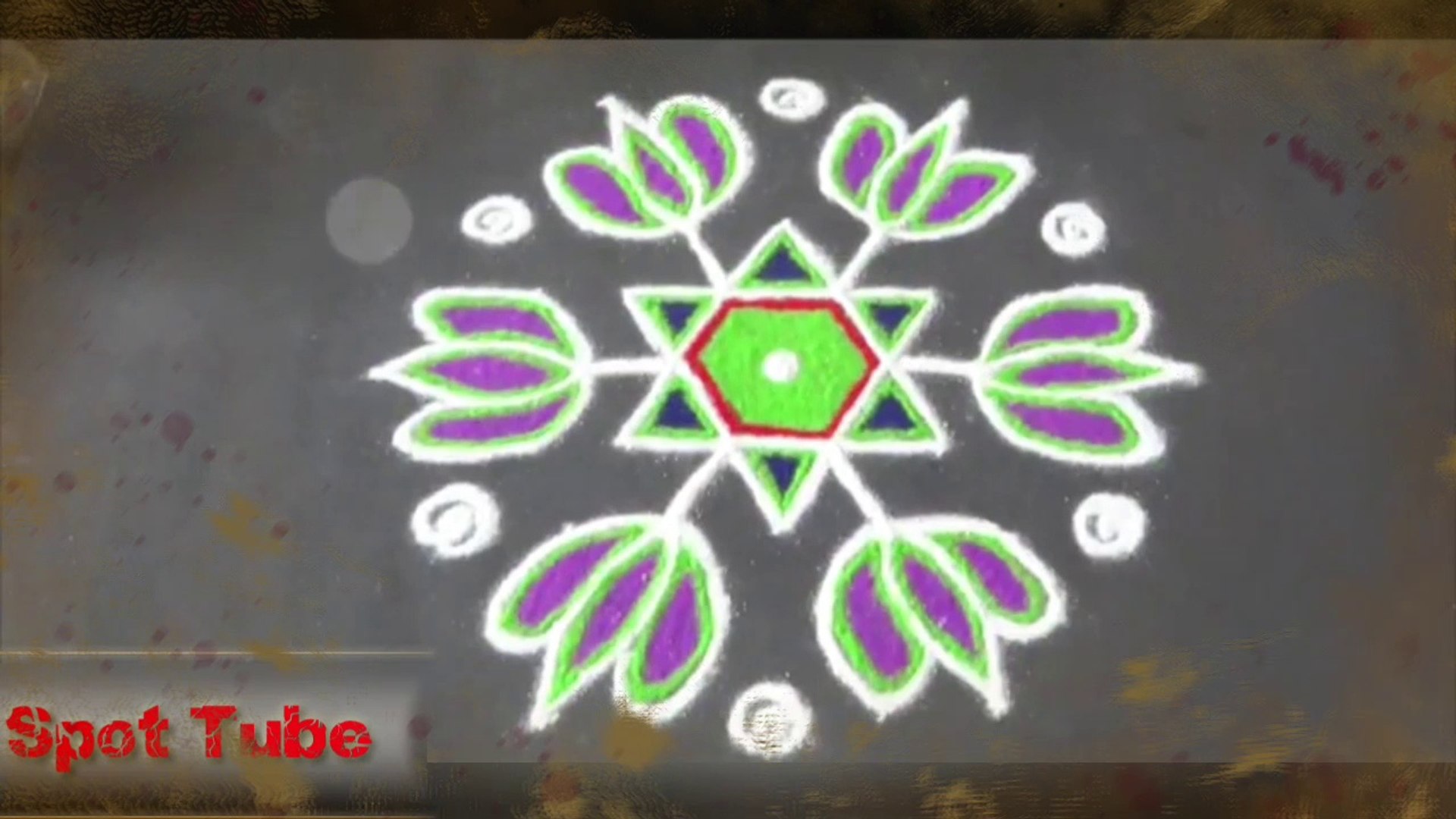 Spot Tube || Rangoli Design With colours for Festivals and Competitions  with dots 9x5 - video Dailymotion