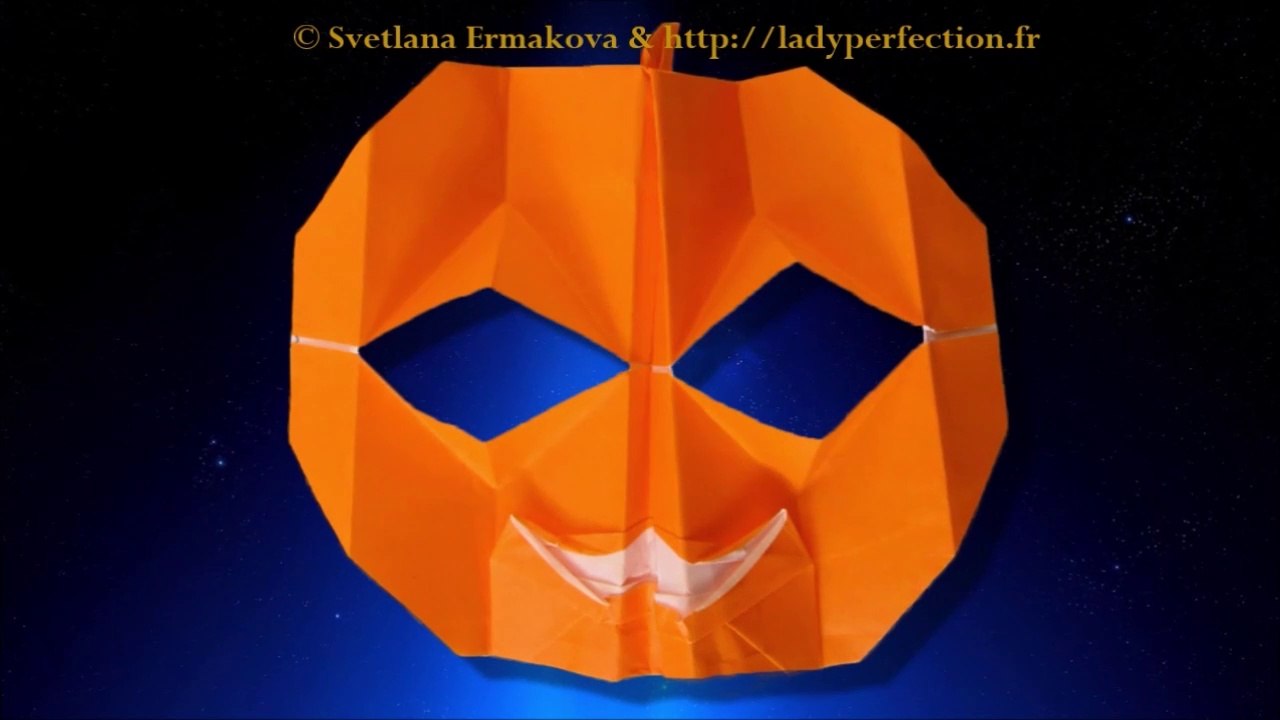 Origami :  Citrouille aux yeux clignotants,  Jack-O-Lantern