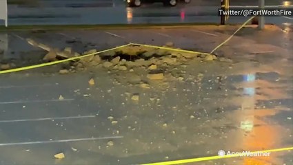 Check out this massive hole left from a lightning strike