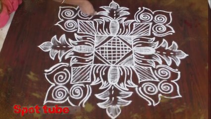 #Spot Tube || simple and easy lotus rangoli designs free hand rangoli designs muggulu rangoli designs