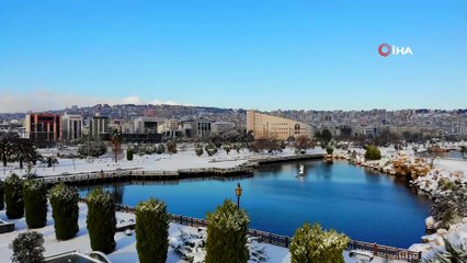 Beyaza bürünen Samsun'da kartpostallık görüntüler