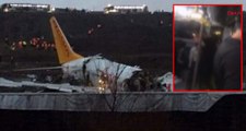 Sabiha Gökçen'deki uçak kazasından yaralı olarak kurtulan yolcuların ilk görüntüleri ortaya çıktı