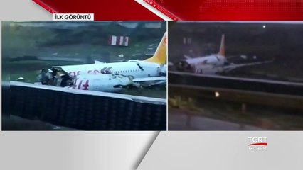 Sabiha Gökçen Havalimanı'nda Uçak Pistten Çıktı, Olay Yerinden İlk Görüntüler