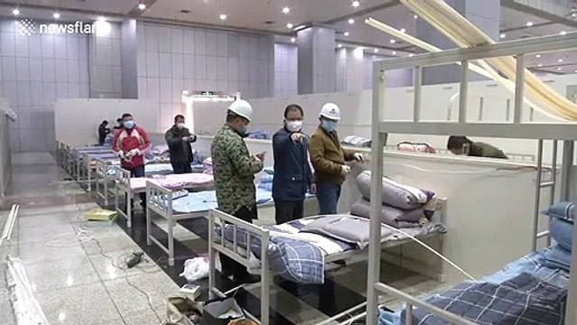 Makeshift hospitals built in Wuhan amid overflow of coronavirus patients
