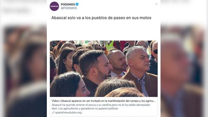 Vox ridiculiza a Podemos por decir que Abascal sólo va al campo en BMW: «¿Y quién conduce este tractor?»