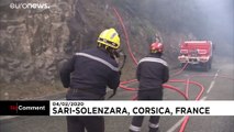 تلاش آتش نشانان فرانسوی برای مهار حریق جنگلی در جزیره کرس