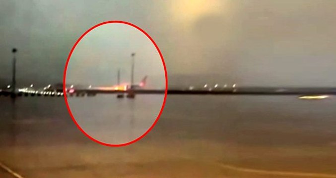 Sabiha Gökçen'de uçağın pistten çıkma anının görüntüleri ortaya çıktı