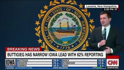 Pete Buttigieg's emotional response to his lead in the Iowa caucuses