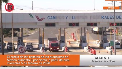 Incrementa 3 por ciento costo de peaje en autopistas