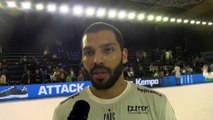 Nicolas Claire après la victoire du PAUC à Istres Provence Handball