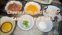 Awesome Weather Special-Cheese Puffs And Chicken-Samosa And Rol