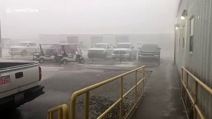 Heavy winds and hail pelt New Orleans