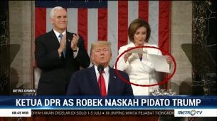 Ketua DPR AS Robek Naskah Pidato Kenegaraan Trump